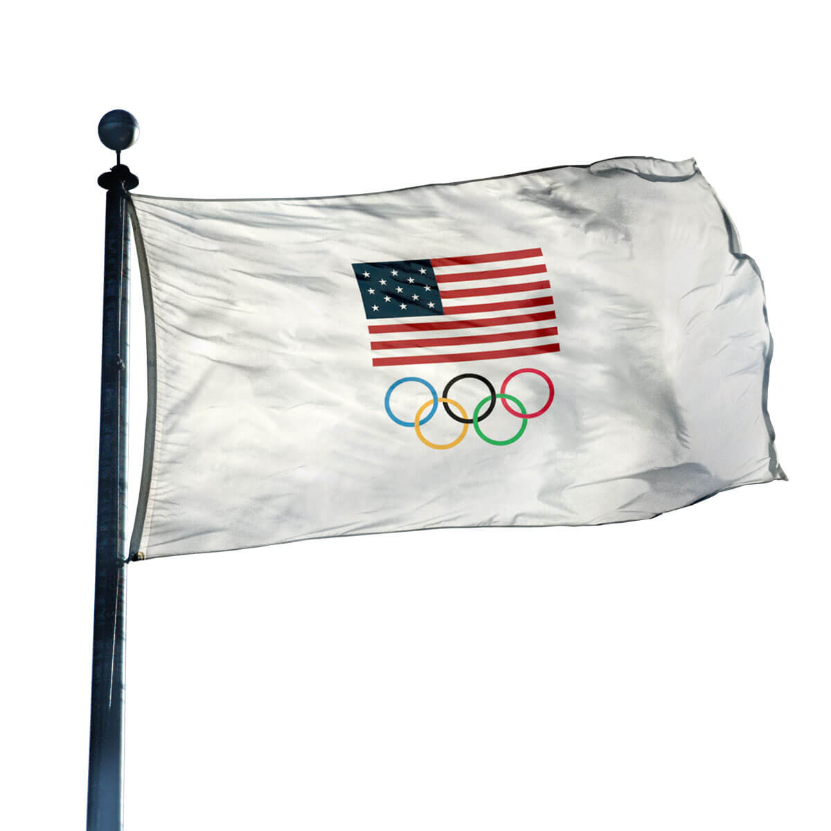 USA Olympiamannschaft Flagge, 90x152 Cm - Aus Polyester Mit Metallösen Zum Aufhängen