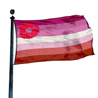 Bayyon Lesbian Labrys Pride Flag Banner with Grommets 3x5Feet Man cave Decor