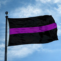 thumbnail image 2 of 3x5 USA Police Memorial Thin Blue Line Flag – Subdued, Polyester, Brass Grommets 2 of 6