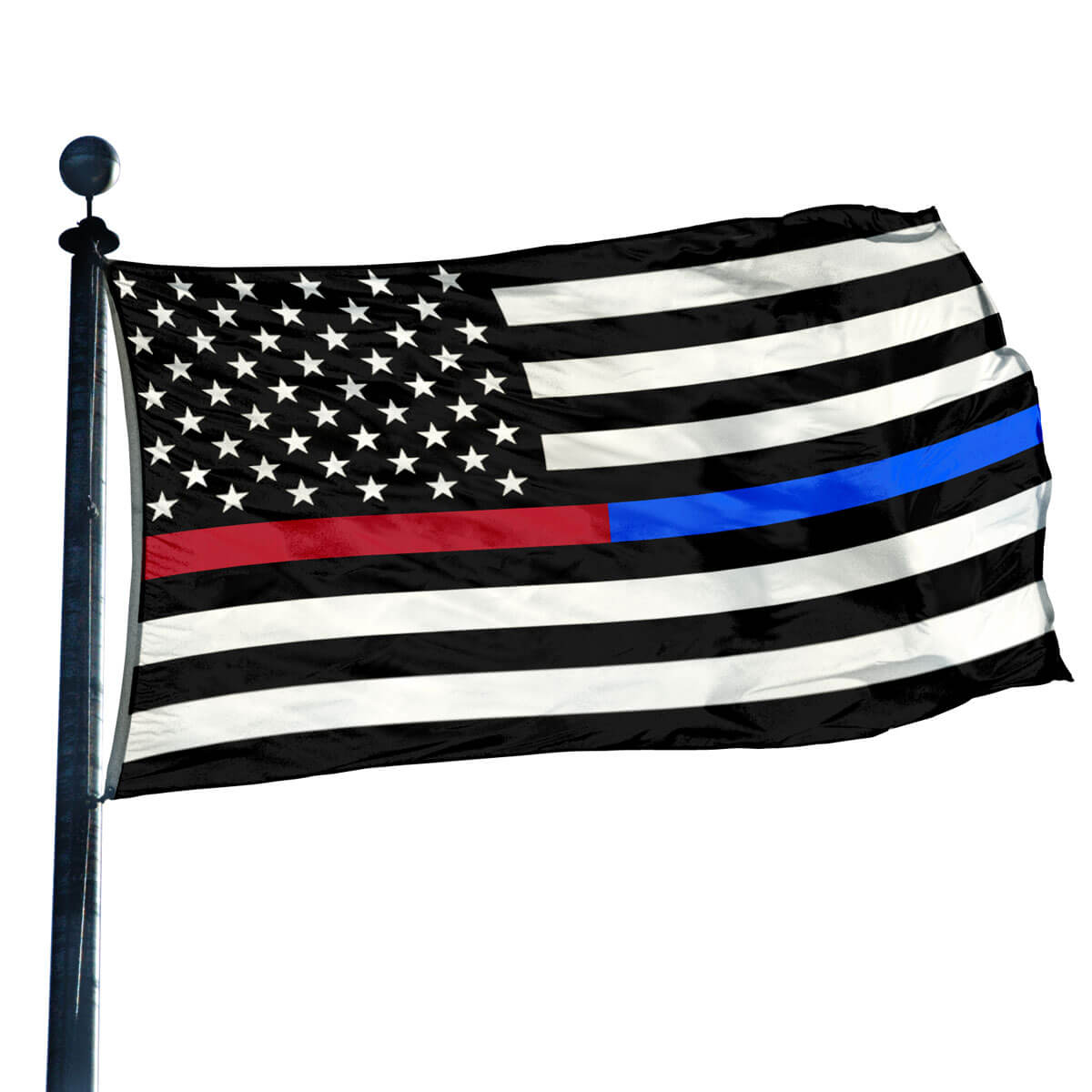 thumbnail image 2 of 2-Pack Thin Blue Line USA Flags 3x5 Ft – Support Police – Made From Polyester 2 of 4