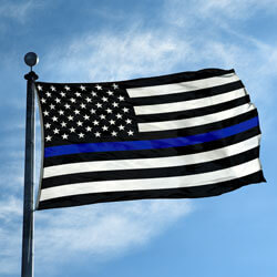 Thin Blue Line US Flag (3 ft x 5 ft) | FlagandBanner.com