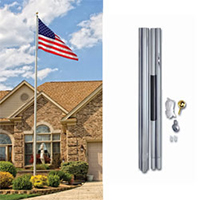 18 ft. Ground Set Residential Flagpole Kit 18' ground set residential flagpole,KAPTI18