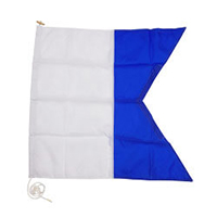 Nylon Rope Wood A International Code Signal Flag | FlagandBanner.com