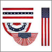 Epiphany Wow American Flag Bunting - 9ft X 3ft, Embroidered Stars, Sewn Stripes