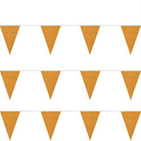 Amscan Gold Mini Paper Pennant Banner - 12-Pack, Cardstock, For Parties & Celebrations