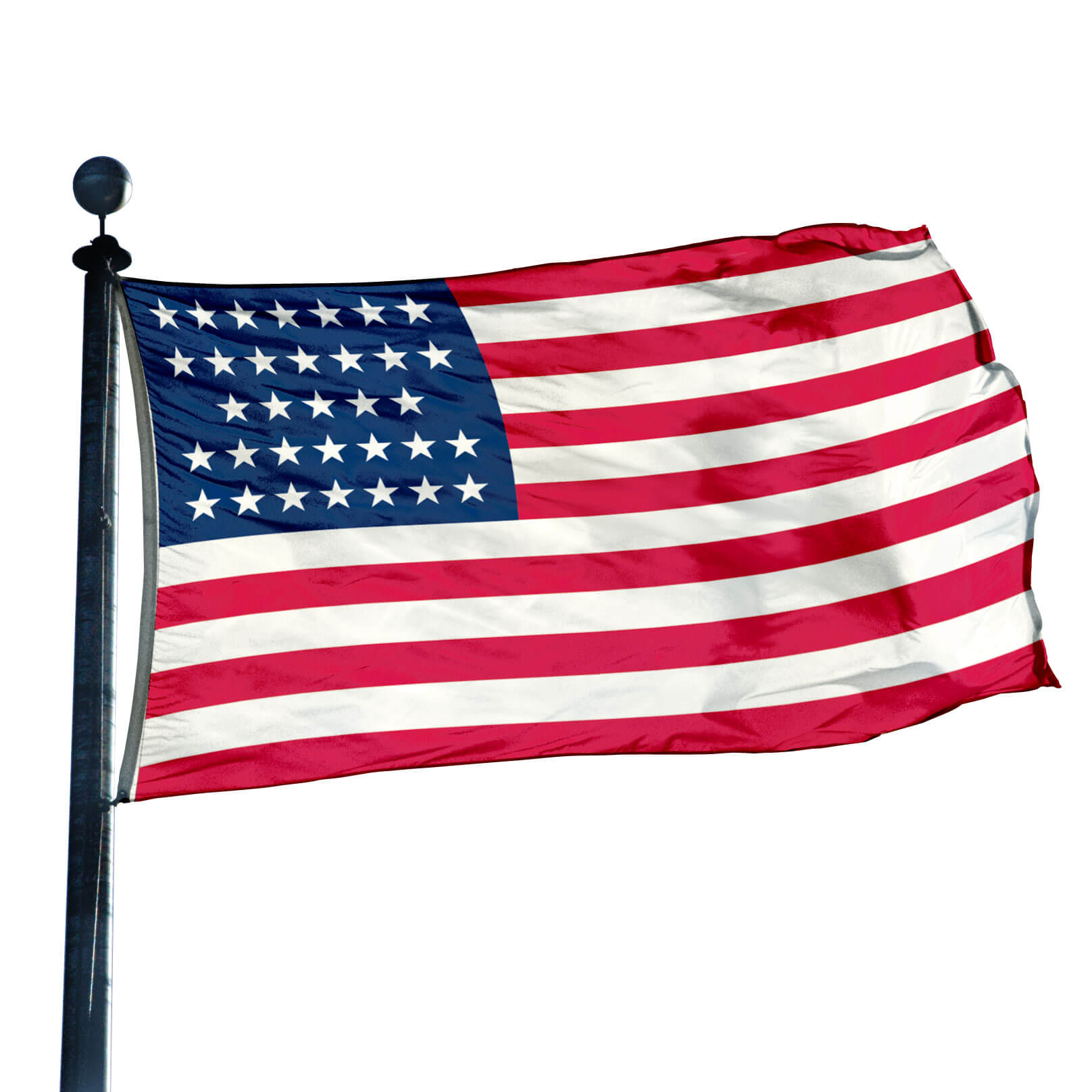 thumbnail interactive-video image 1 of 33-Star US Flag 3x5 Ft – Pre-Civil War 1859-1861 United States American Flag, RFCO 100D 1 of 5